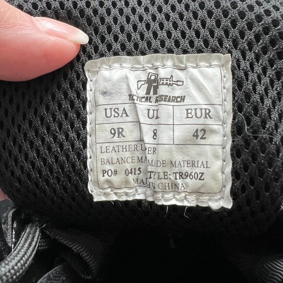 Tactical Research boots Side-Zip Black TR960Z Men's size 9R - Picture 7 of 7